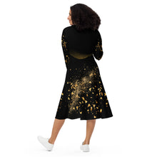 Load image into Gallery viewer, Crushed Gold midi dress
