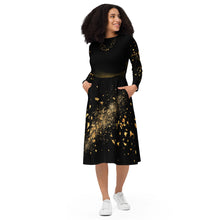 Load image into Gallery viewer, Crushed Gold midi dress
