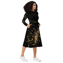 Load image into Gallery viewer, Crushed Gold midi dress
